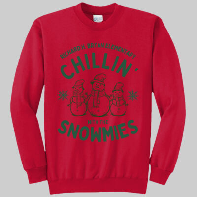 Adult Crewneck - Winter - Chillin With The Snowmies Green Thumbnail