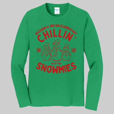 Adult Long Sleeve Shirt - Winter - Chillin With The Snowmies Red Thumbnail