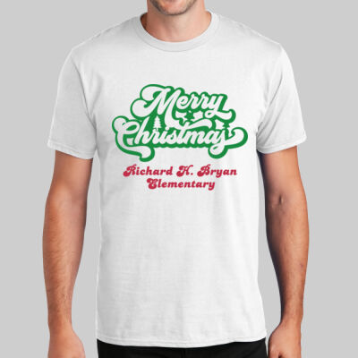 Adult T-Shirt - Winter - Merry Christmas Red and Green  Thumbnail