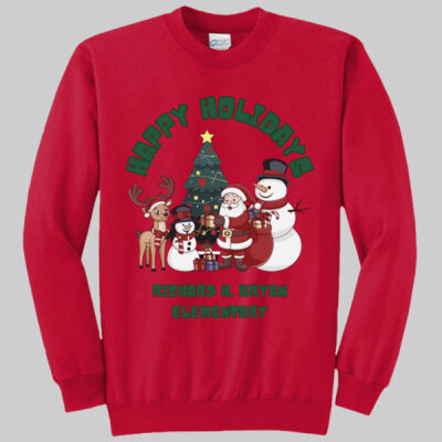 Adult Crewneck - Winter - Happy Holidays Green Thumbnail