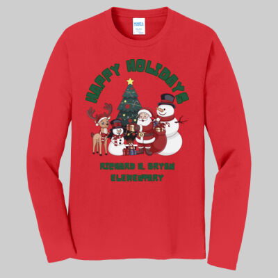 Adult Long Sleeve Shirt - Winter - Happy Holidays Green Thumbnail